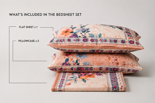 Mughal Peacock Bloom | Premium Cotton Bedsheet Set