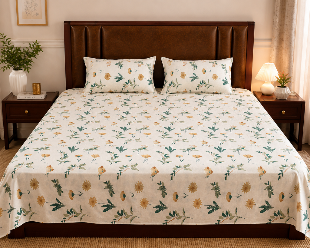 Meadow Bloom Cotton Bedsheet Set